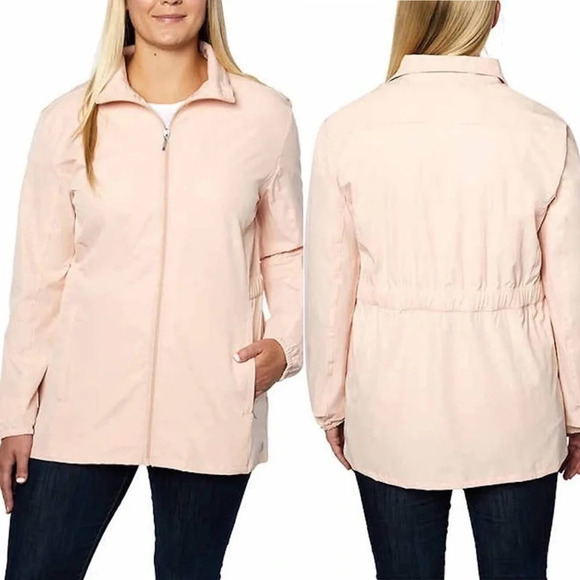 ✨NWT Hang Ten Pink UPF 50+ Water Repellant Hybrid Rain Jacket Plus Size XXL - Picture 1 of 11